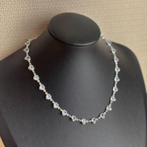 Choker Corações de Zircônias Folheado a Prata