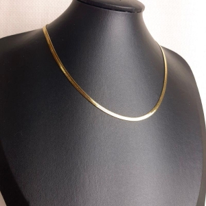 Choker de Fita  em Aço Inox 316L na Cor Dourada