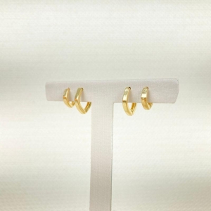 Brinco Duo Argola Gota Folheado a Ouro 18k