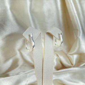 Brinco Argola Lisa Oval Folhado a Prata