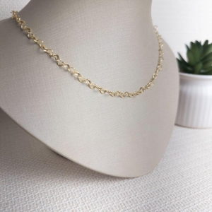 Colar Elos de Coração Folheado a Ouro 18K