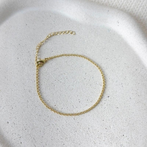Pulseira Elo Português 1,8mm Folheada a Ouro 18K