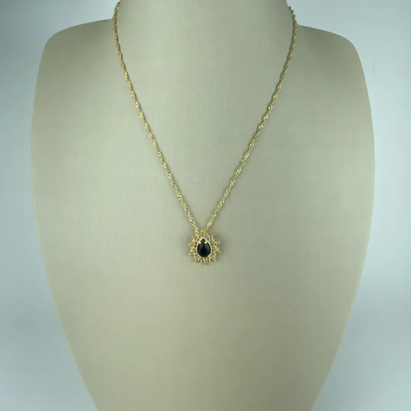Colar Singapura com Pingente em Zircônia Folheado a Ouro 18k