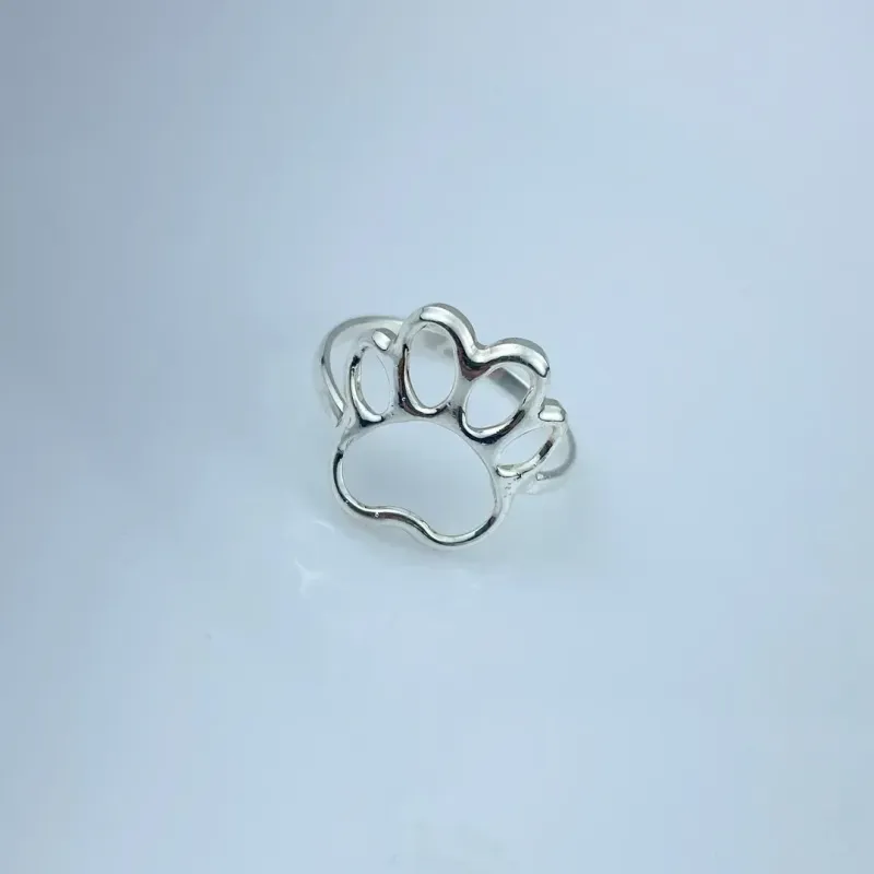 Anel Design Patinha de Pet Folheado a Prata