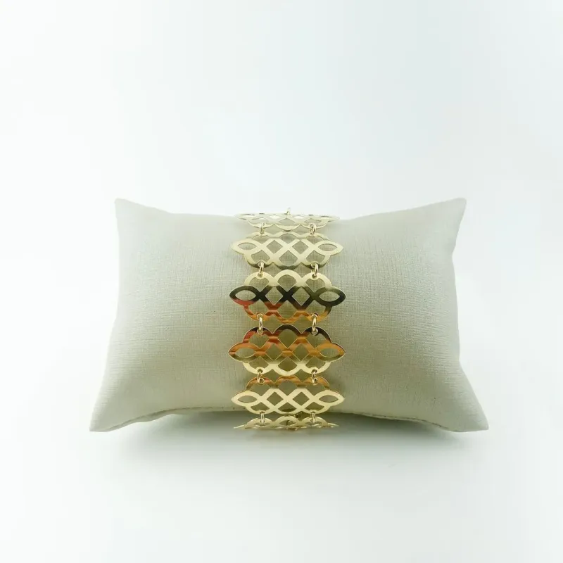 Pulseira Elos Vazados Folheado a Ouro 18k