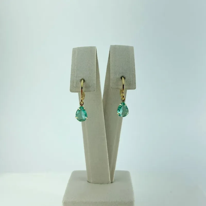 Brinco Argolinha com Gota em Zircônia Folheado a Ouro 18k