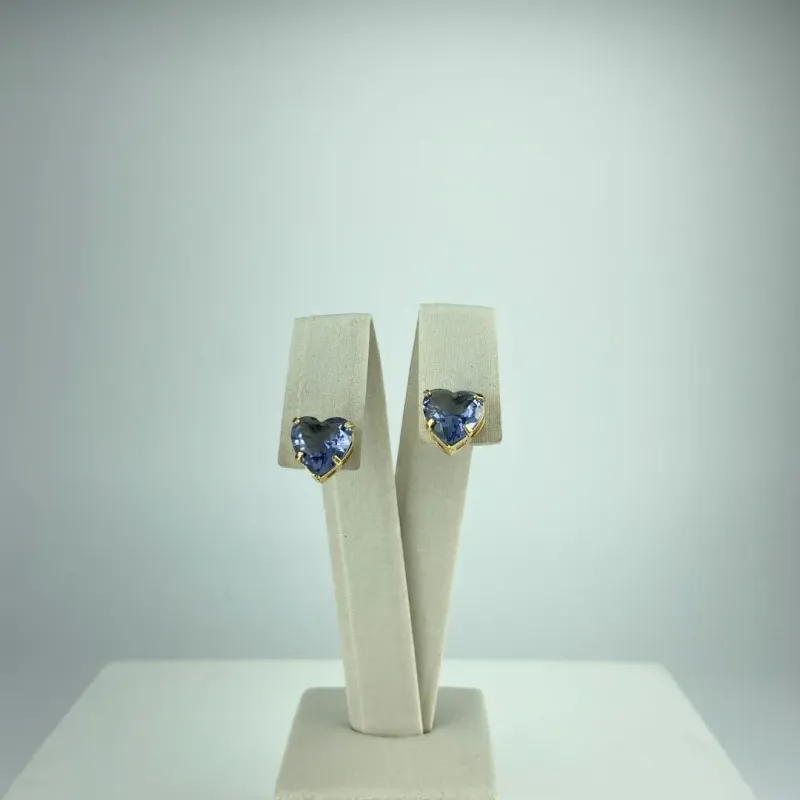 Brinco Design de Coração  Folheado a Ouro 18k