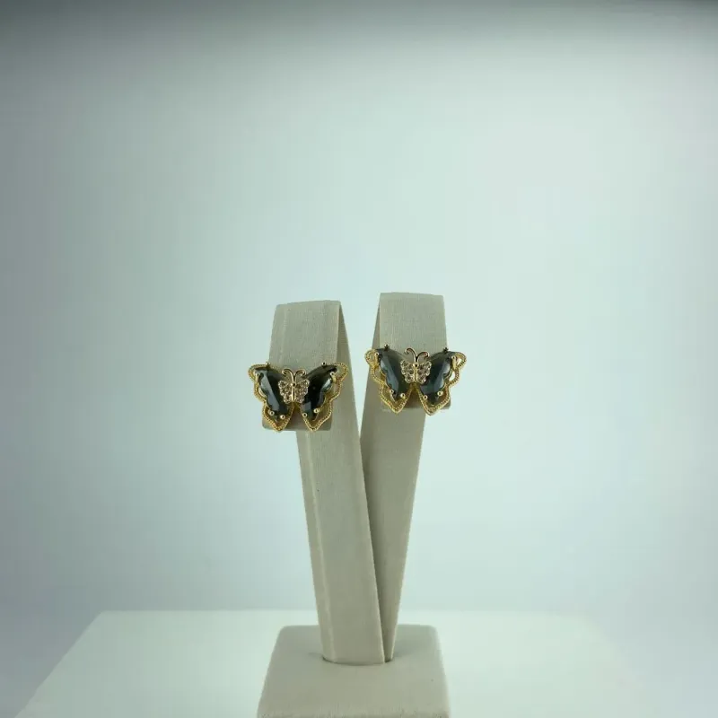 Brinco Design Borboleta Folheado a Ouro 18k