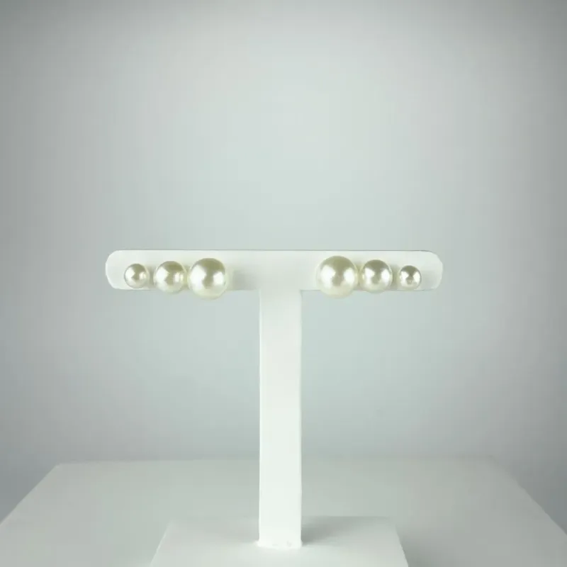 Brinco Trio de Pérolas Folheado a Ouro 18k
