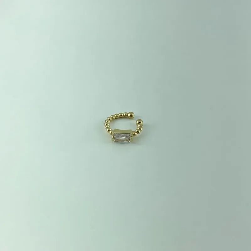 Piercing Fake de Bolinhas com Zircônia Folheado a Ouro 18k