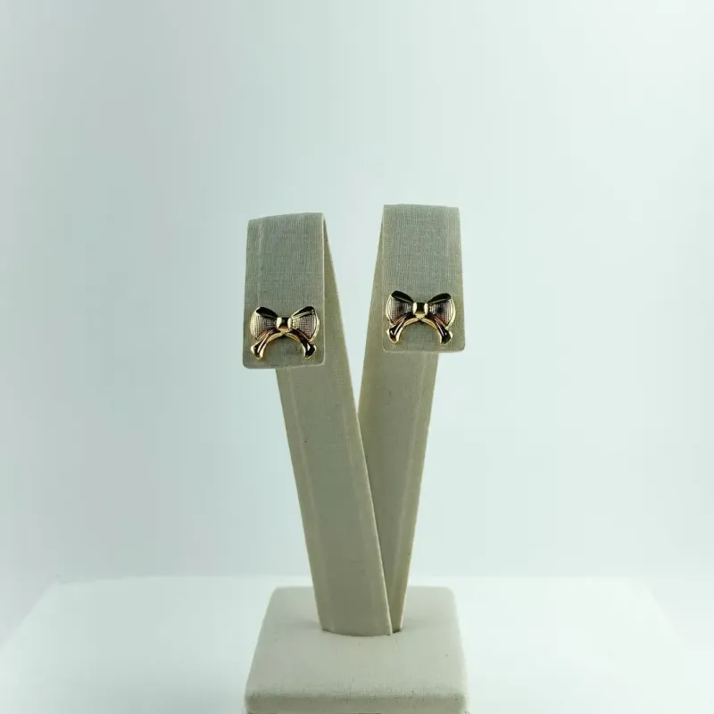 Brinco Design Lacinho Folheado a Ouro 18k