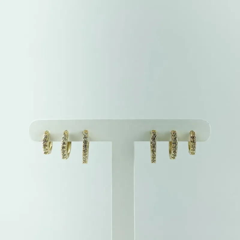 Brinco Trio Argolinhas Folheado a Ouro 18k