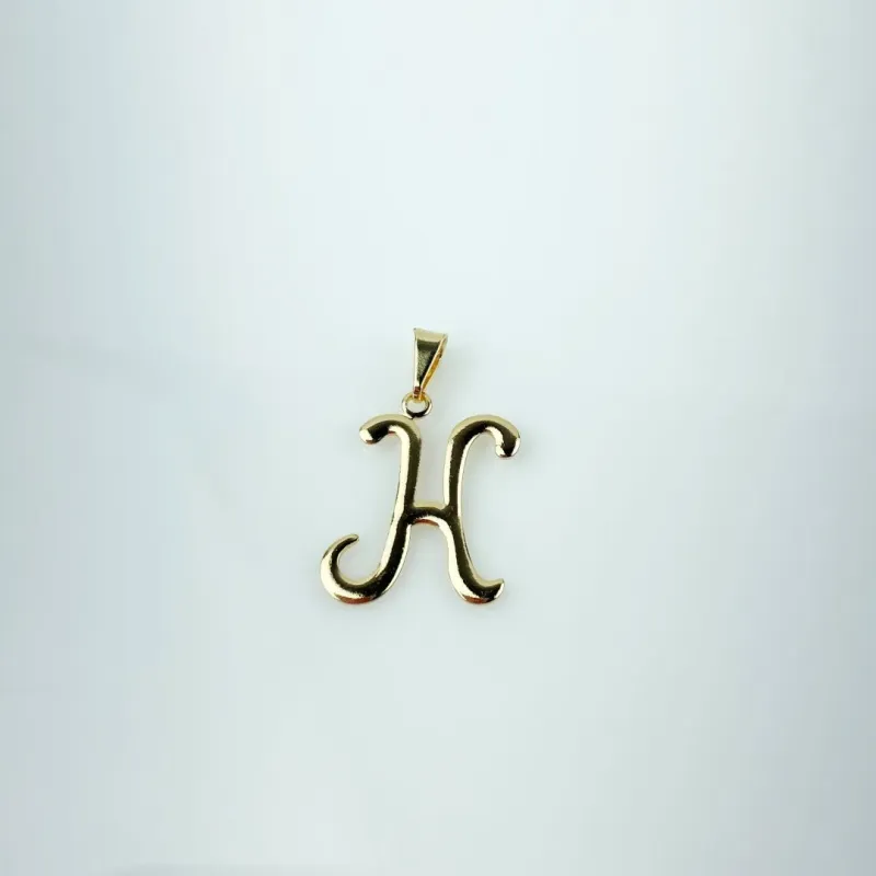 Pingente Letra H Folheado a Ouro 18k