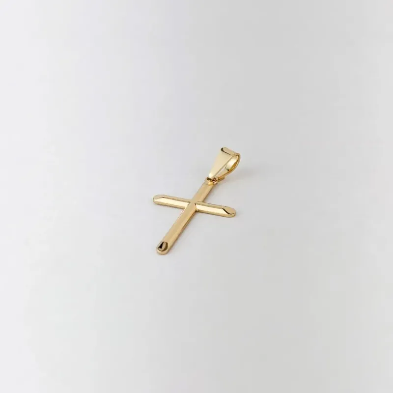 Pingente de Cruz Folheado a Ouro 18k