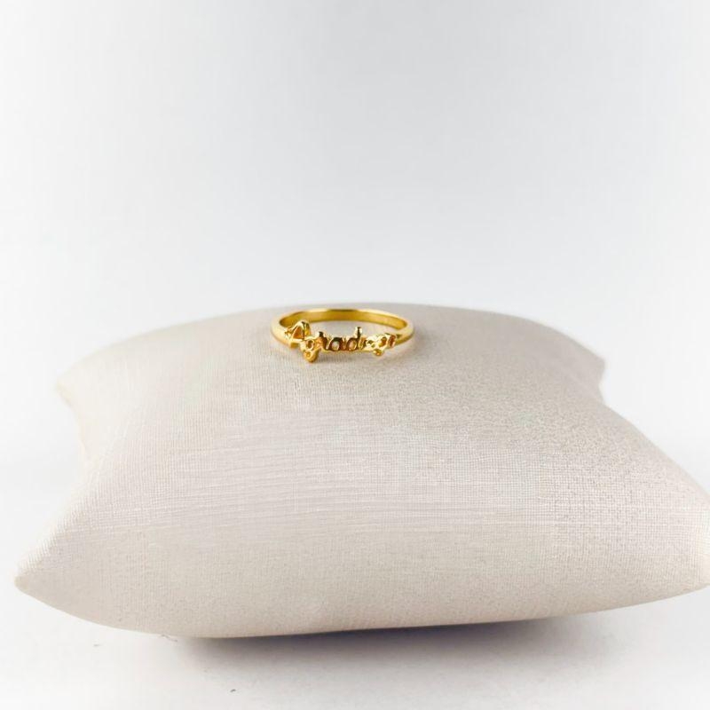 Anel Agradeço Folheado a Ouro 18K