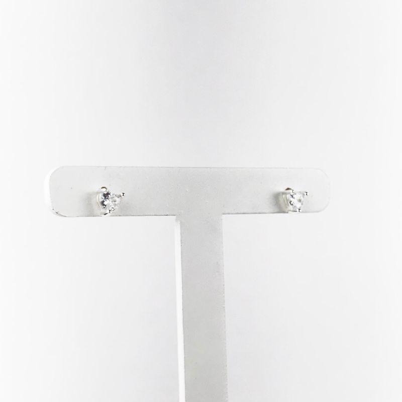 Brinco Ponto de Luz de Coração Folheado a Prata