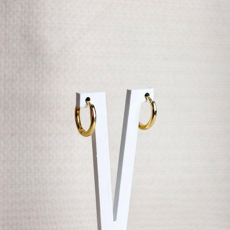 Brinco de Argolinhas Redondas Folheado a Ouro 18K