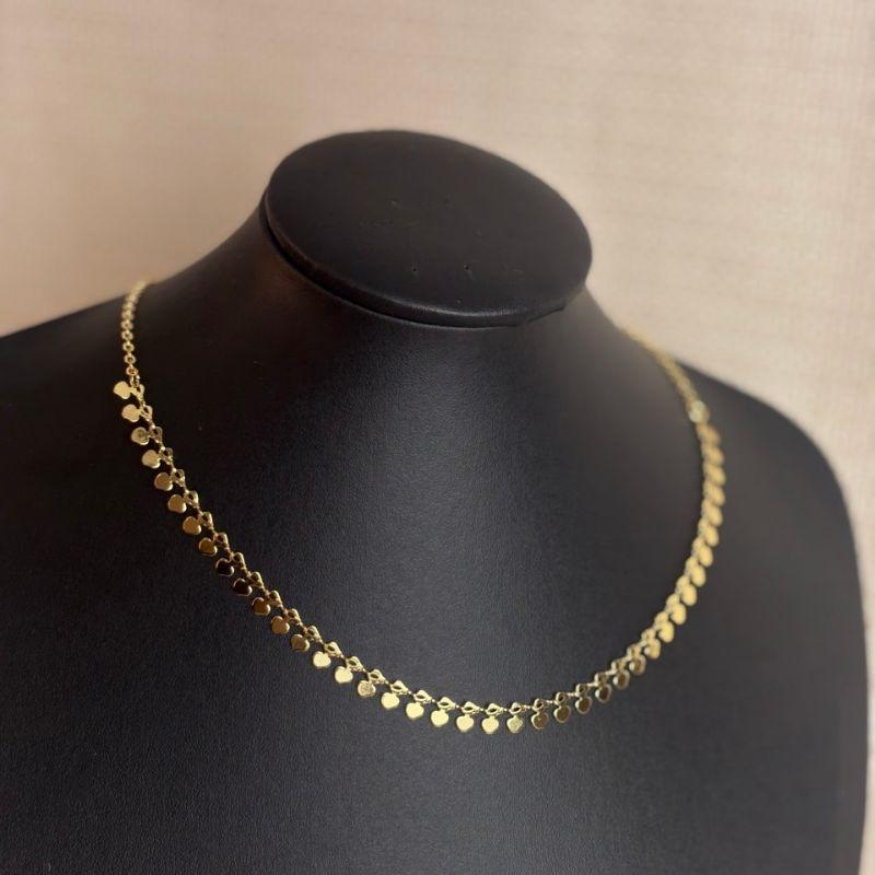Colar Choker com Mini Corações Folheado a Ouro 18K