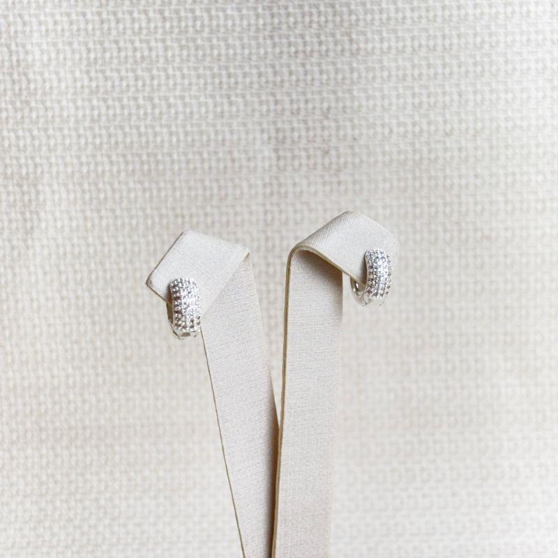 Brinco Argola em Zircônias Folheado a Prata