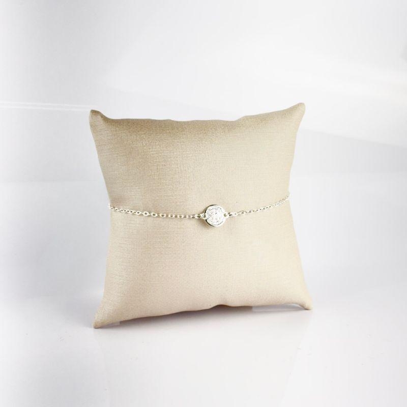 Pulseira Com Medalha de São Bento Folheada a Prata