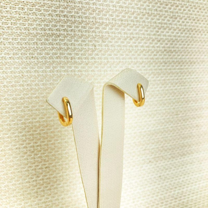 Brinco de Argolinha Lisa Folheado a Ouro 18k