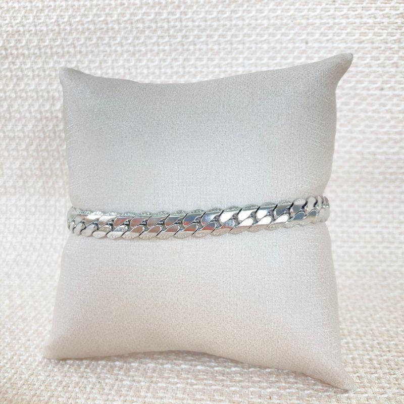 Pulseira Masculina em Aço Inox Prateado