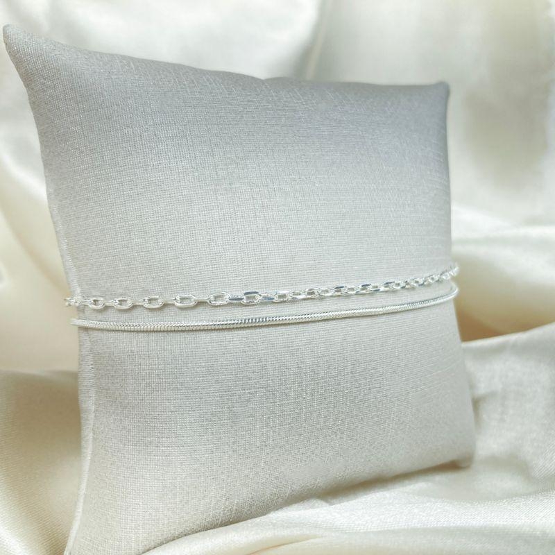 Pulseira Grumet  5mm Folheada a Prata