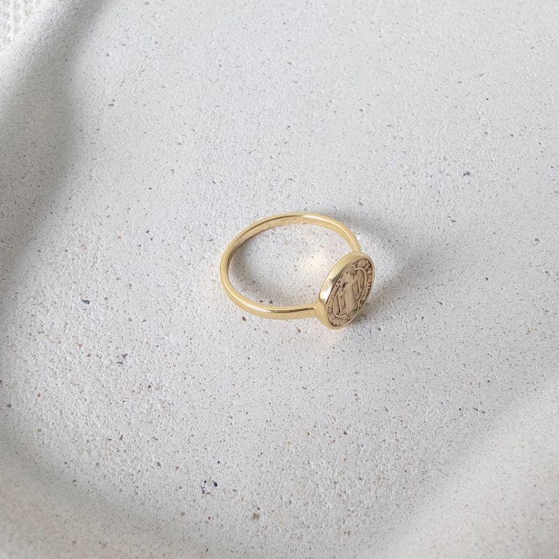 Anel São Bento Folheado a Ouro 18K