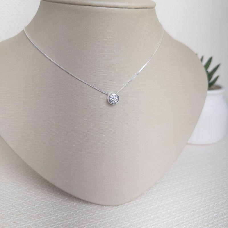 Colar Veneziana 0,8mm Folheada a Prata Com Ponto de Luz