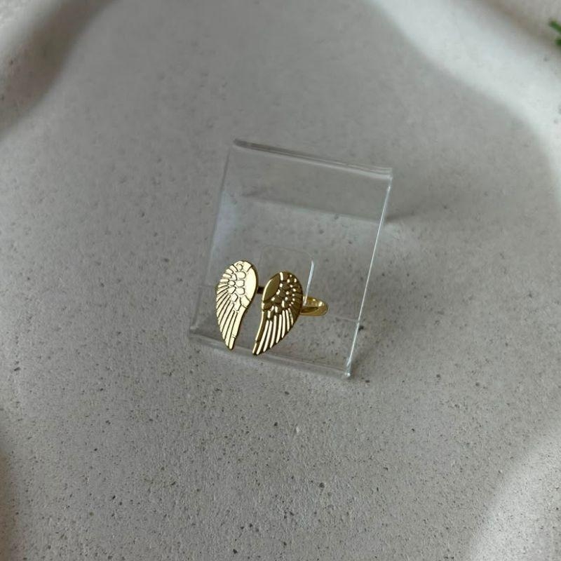 Anel Asas de Anjo Folheado a Ouro 18k