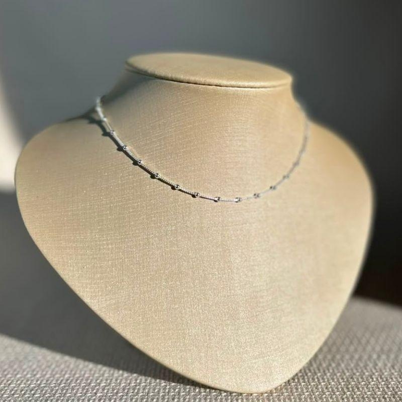 Choker Veneziana com Bolinhas Folheado a Prata