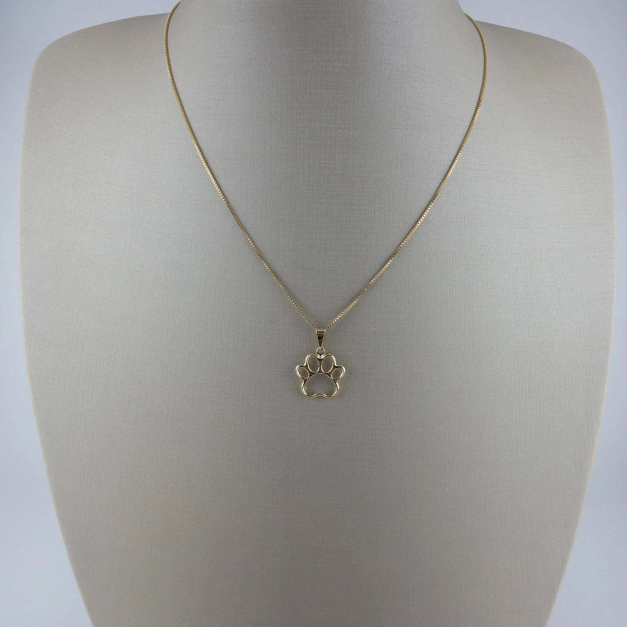 Colar Veneziana com Pingente de Patinha Pet Folheado a Ouro 18k