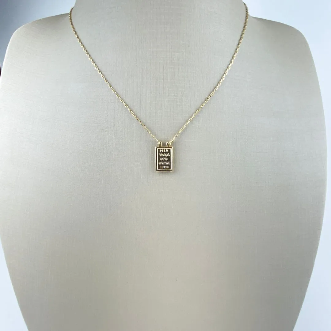 Escapulário Sagrado Coração de Jesus e Nossa Senhora do Carmo - Elo Cadeadinho Folheado a Ouro 18k