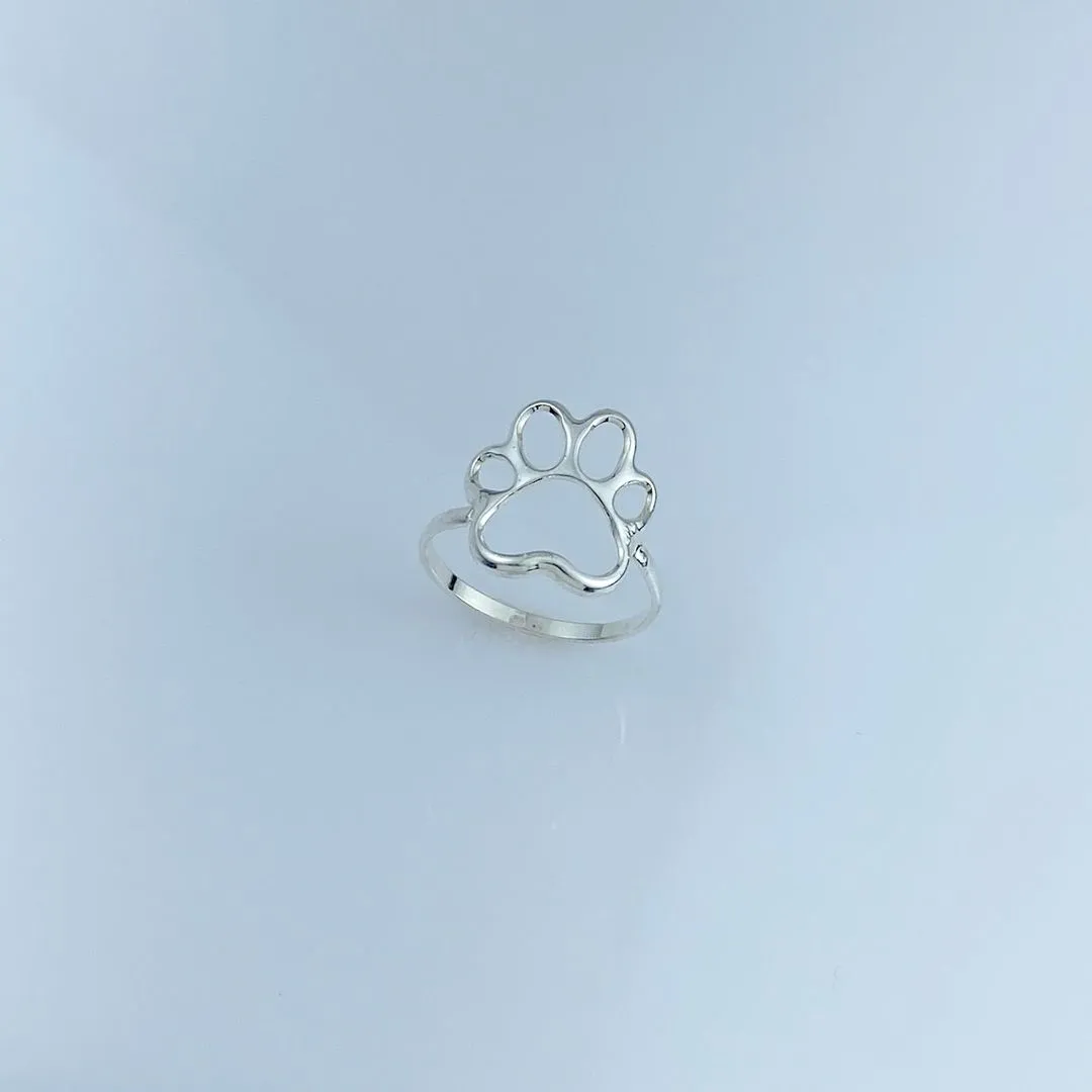 Anel Design Patinha de Pet Folheado a Prata