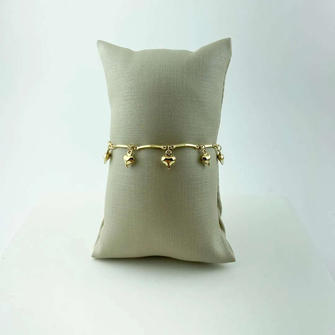 Pulseira com Mini Corações Folheado a Ouro 18k
