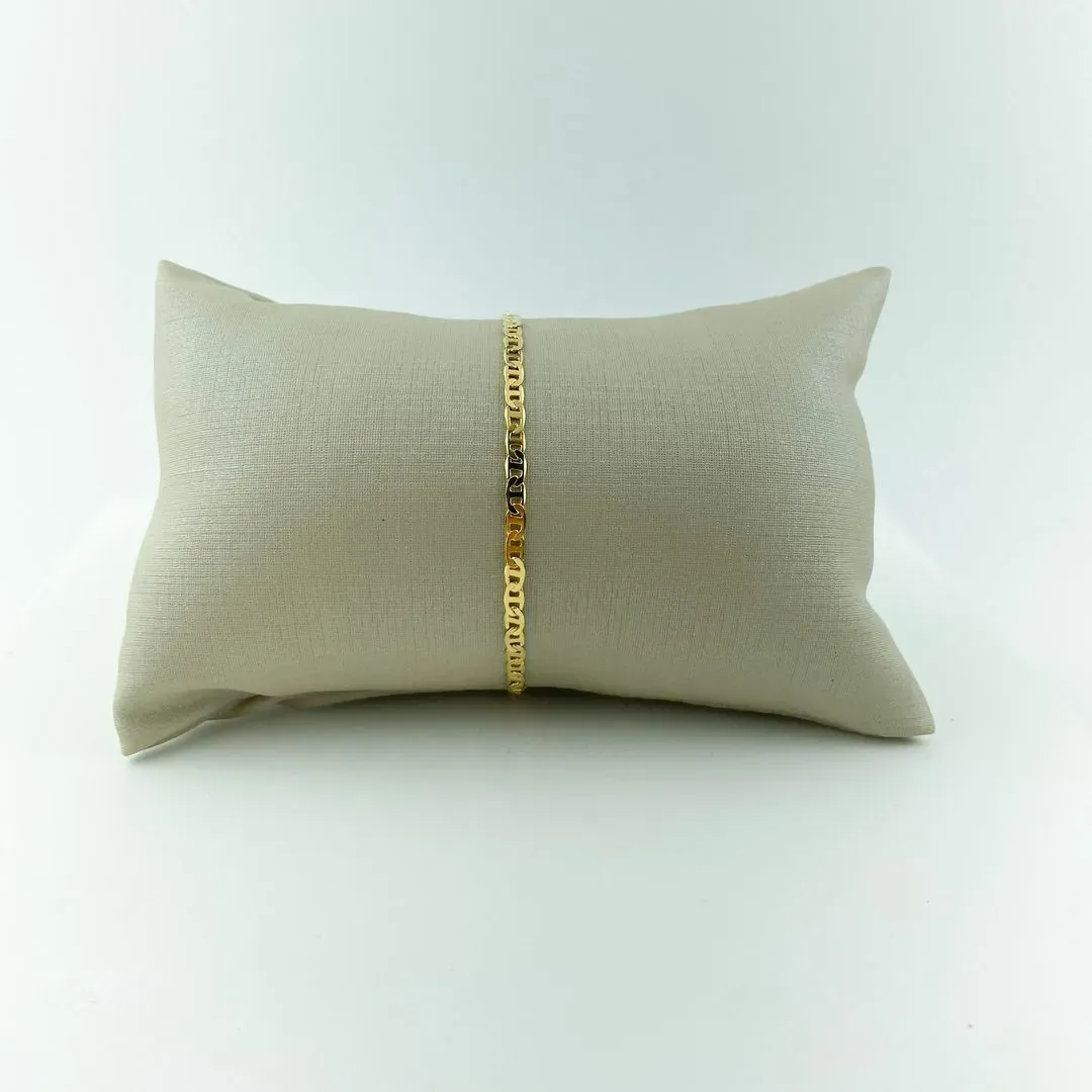 Pulseira Masculina Elo Fígaro Folheado a Ouro 18k