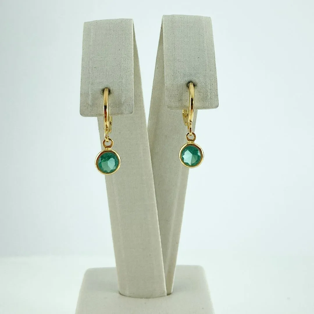 Brinco Argolinha com Pingente de Zircônia Folheado a Ouro 18k