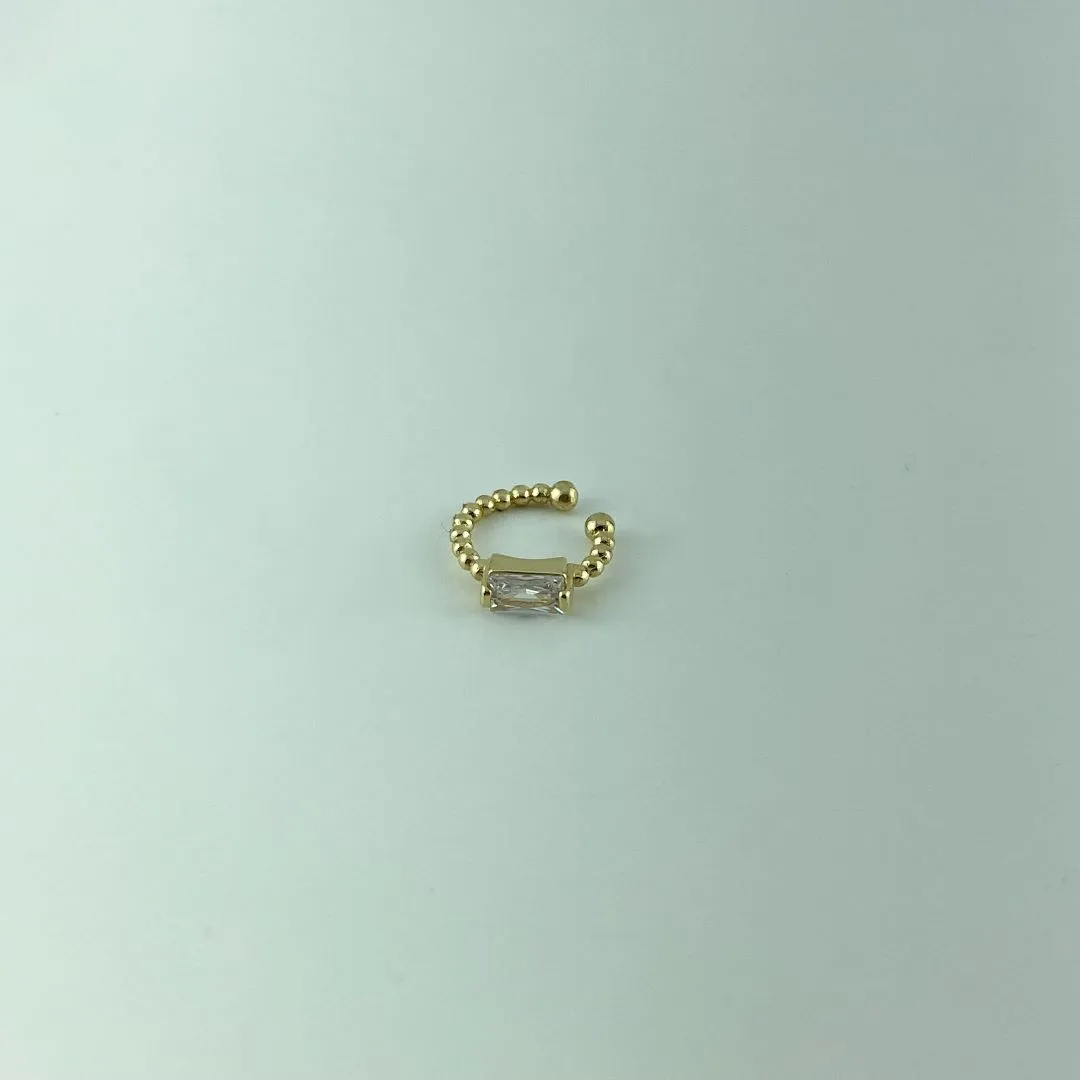 Piercing Fake de Bolinhas com Zircônia Folheado a Ouro 18k