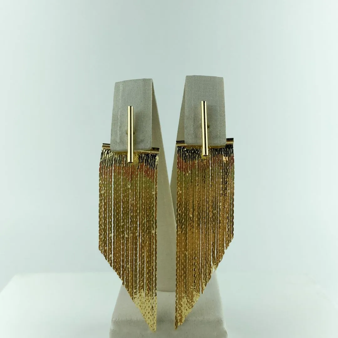 Brinco Franja Ear Cuff Folheado a Ouro 18k