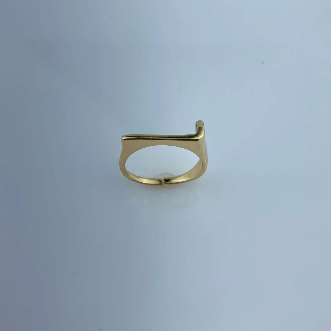 Anel Ajustável Letra L Folheado a Ouro 18k