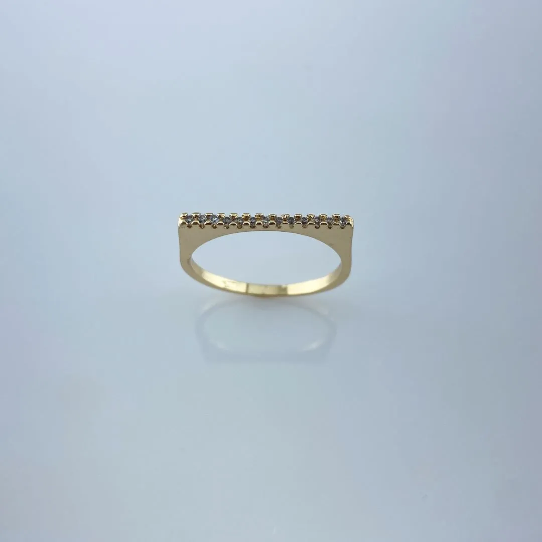 Anel Aparador com Zircônias Folheado a Ouro 18k