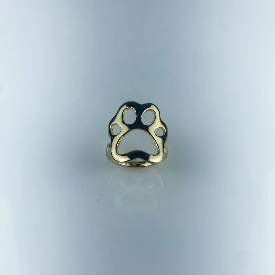 Anel Design Patinha de Pet Folheado a Ouro 18k