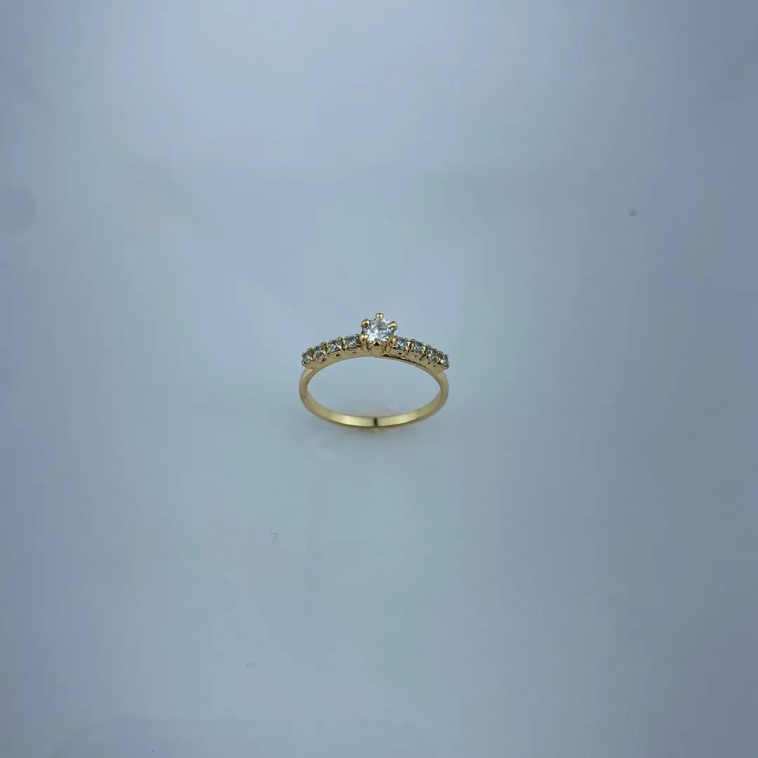 Anel Falange Solitário em Zircônia Folheado a Ouro 18k