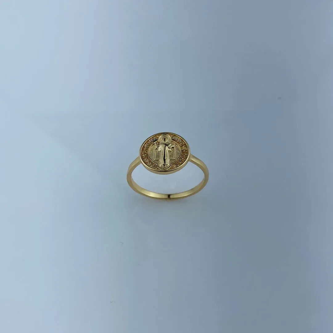 Anel São Bento Folheado a Ouro 18k