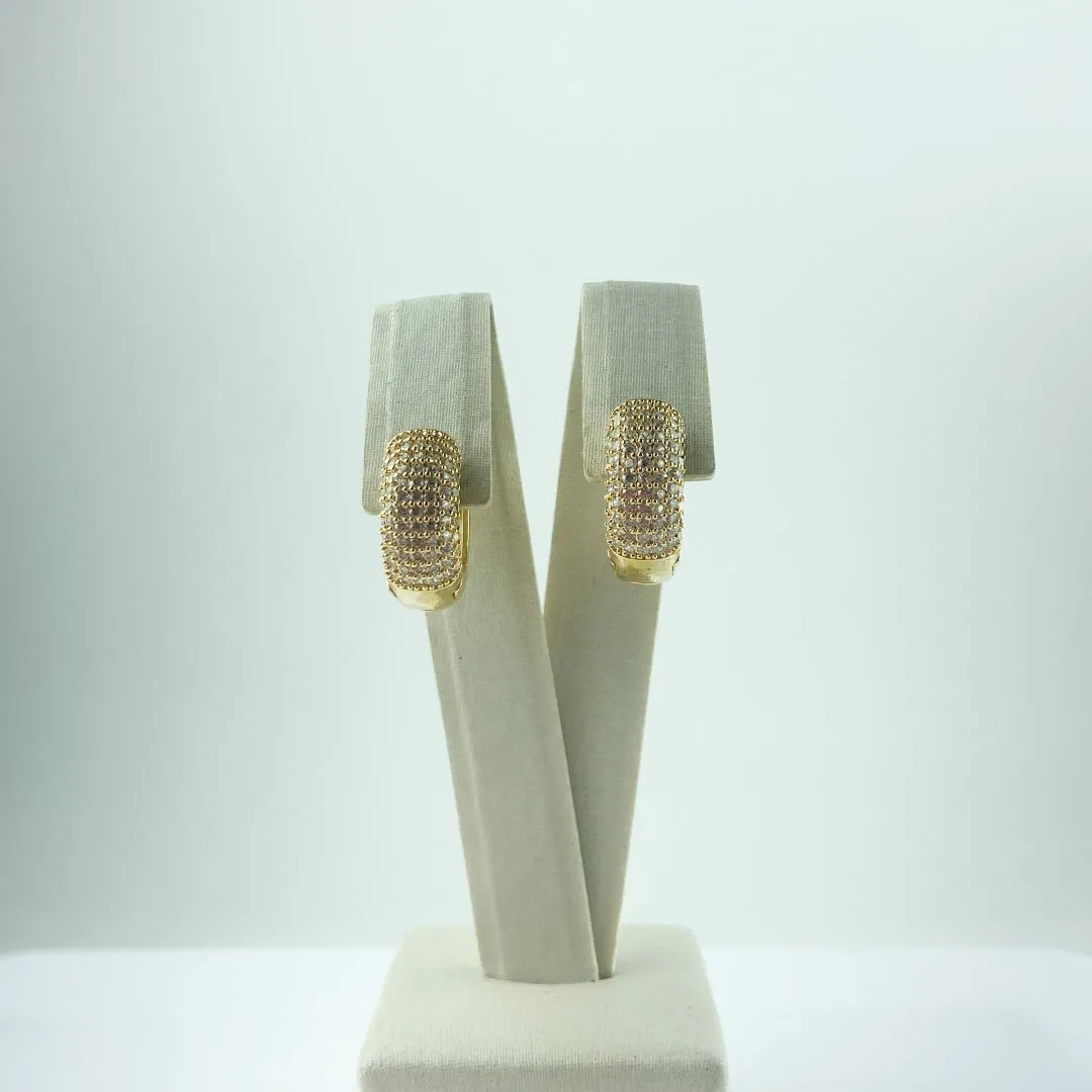 Brinco Argola com Zircônia Folheado a Ouro 18k