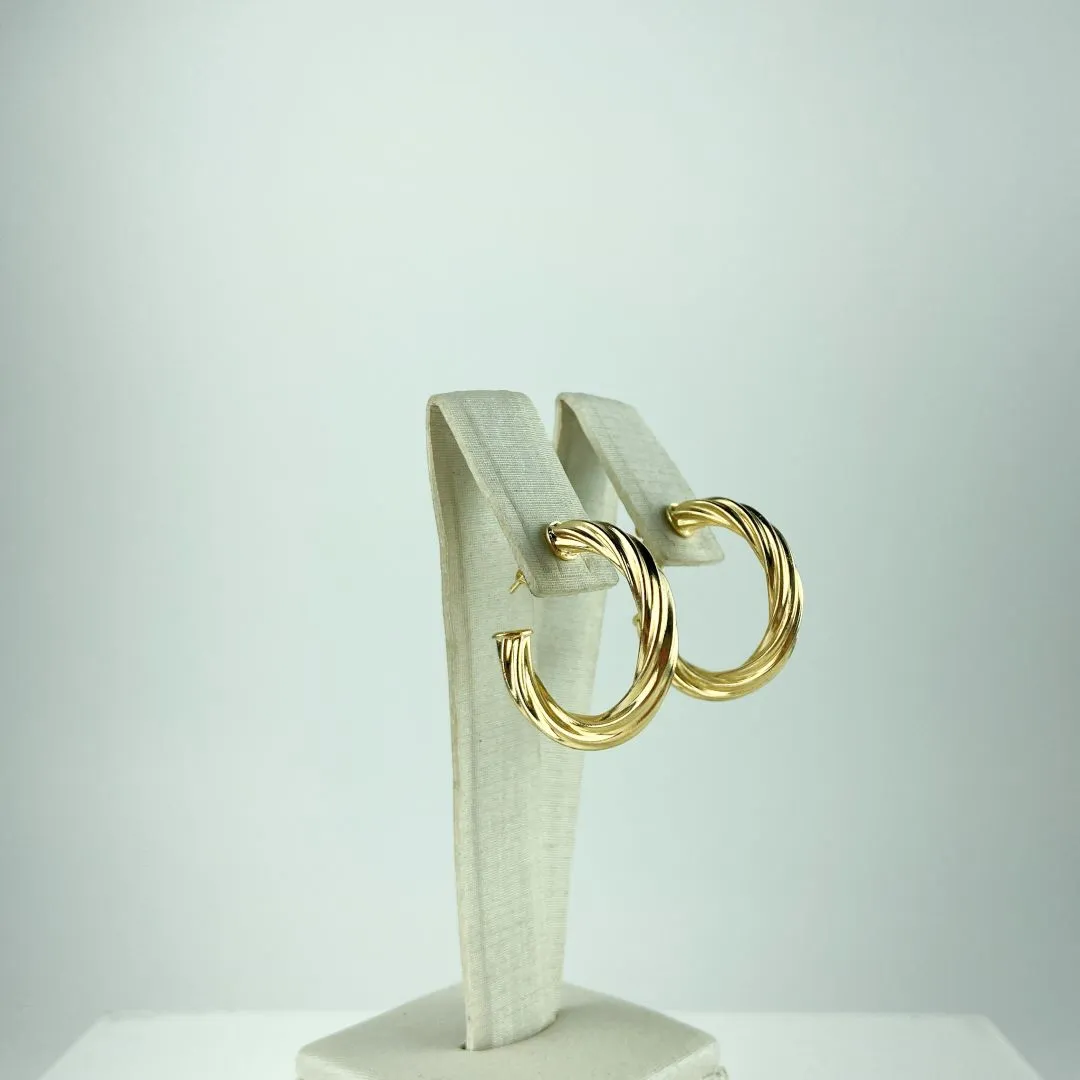 Brinco Argola Torcida Folheado a Ouro 18k