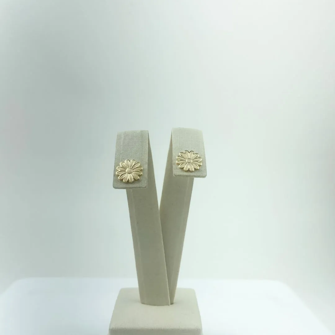 Brinco Girassol Folheado a Ouro 18k