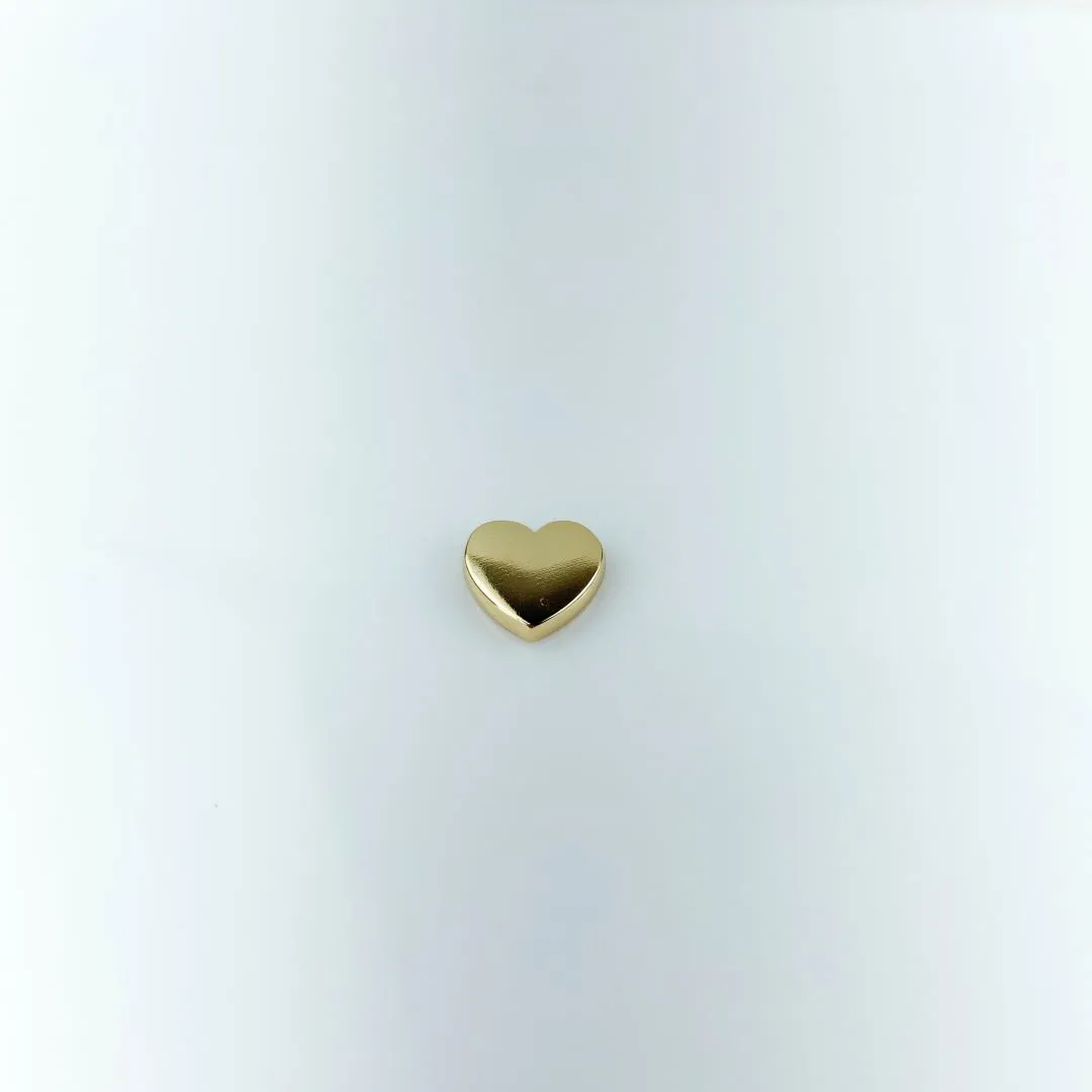 Pingente Coração Liso Folheado a Ouro 18k