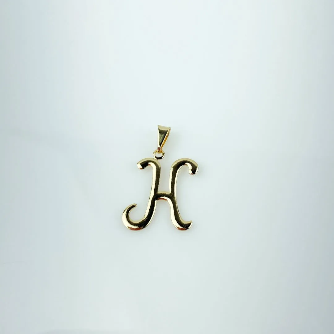 Pingente Letra H Folheado a Ouro 18k