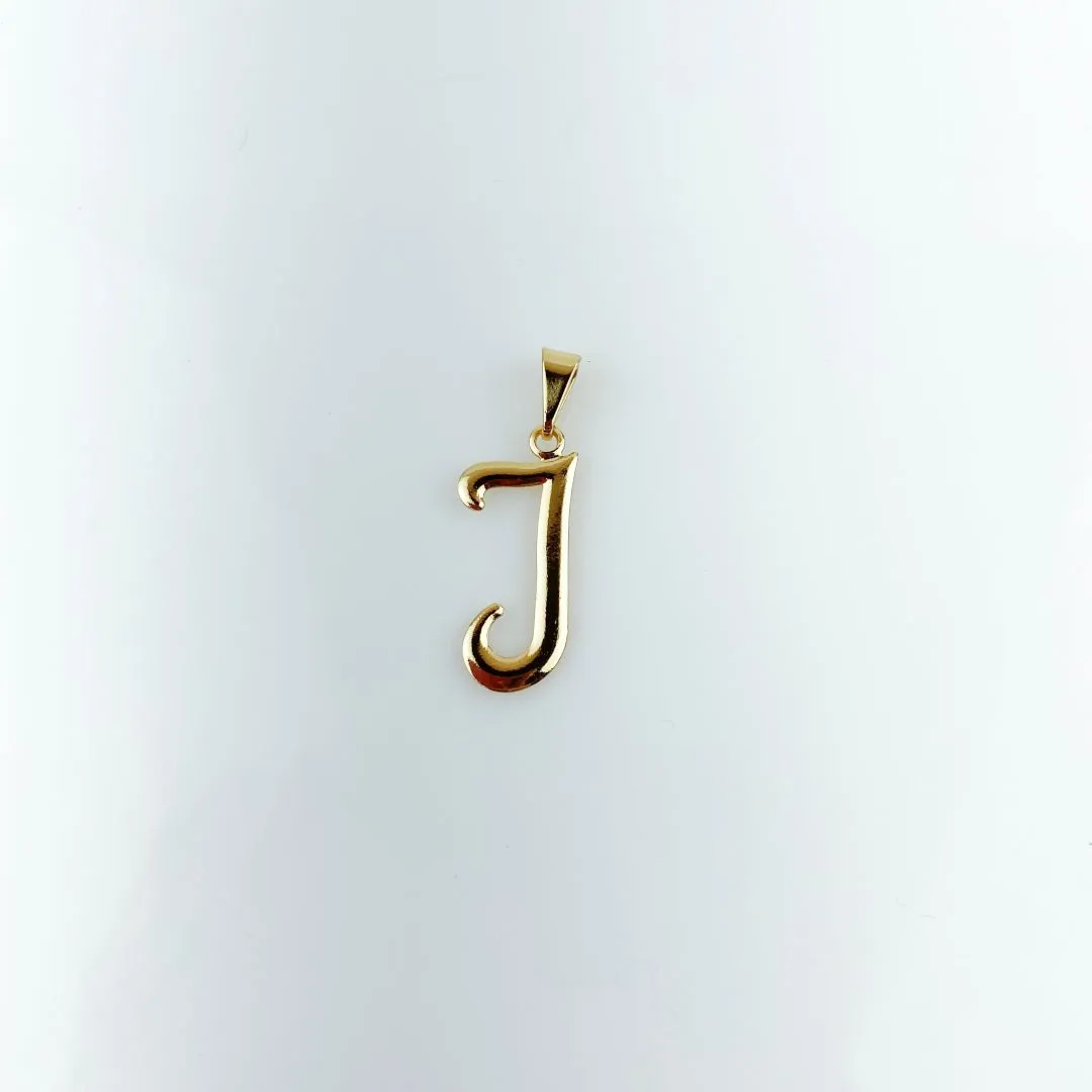 Pingente Letra J Folheado a Ouro 18k
